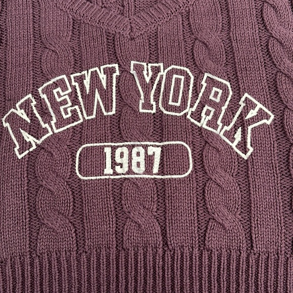 AEROPOSTALE Brown Cropped Sweater Vest Size Large - Picture 4 of 4